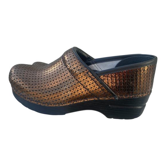 Dansko Professional Clogs EU 35 US 5 Copper Woven Metallic Nurse Comfort Slip On - Picture 16 of 16